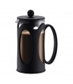 Bodum 10682.01 Cafetière verre BODUM KENYA à piston, 0,35 litre (3 tasses), filtre inox, habillage noir.