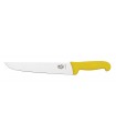 Victorinox 5.5208.26 Couteau de boucher, lame 26 cm inox, manche fibrox jaune.