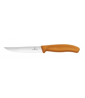 Couteau à steak lame crantée manche bois 12cm