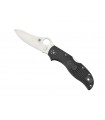 Spyderco c90pbk2 Couteau Stretch 2, lame acier VG-10 à cran, profil plat, manche 12 cm nylon/fibre de verre noir,