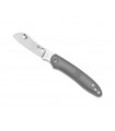 Spyderco c189pgy Couteau Roadie, lame style pied de mouton acier N690Co, manche 7,5 cm nylon/fibre de verre gris.