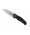 Maserin 404.n Couteau Pittbull, lame acier M390 Bohler finition « stonewashed » avec flipper, manche 13 cm alumi. anodisé noir