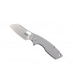 Crkt 5315.cr Couteau pilar large, lame à trou acier 8Cr14MoV satiné avec « flipper » et cran intérieur, manche 10 cm acier inox