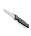 Maserin 420.g10s Couteau,  lame forme tanto acier D2 finition stonewashed avec flipper, manche 13 cm g10 gris