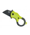 Fox Production fx.536gb Couteau, lame noire forme tanto acier 1.4116, manche  3,5 cm nylon vert fluo avec anneau