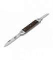 Maserin 195.mcm Couteau  lame  acier 420 manche 9 cm   aluminium anodisé noir avec plaquettes micarta marron marron