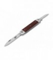 Maserin 195.mcr Couteau  lame  acier 420 manche 9 cm  aluminium anodisé noir avec plaquettes micarta rouge rouge