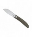 Fox Production fx.273 Couteau  lame  acier M390 Bohler satiné manche 8,5 cm  micarta vert/marron