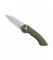 Fox Production fx.550g10od Couteau  lame  acier N690Co «stonewashed» manche 11,5 cm   G10, entretoise G10 orange vert