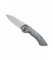 Fox Production fx.550ti Couteau lame  acier M390 Bohler  manche 11,5 cm   titanium Anodisé gris, clip, pivot/vis titanium