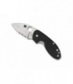 Spyderco c246gps Couteau  lame semi-dentée acier 8Cr13MoV à cran intérieur manche 9,5 cm en G10 noir