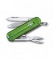 Victorinox 0.6223.t41g Couteau lame acier inox manche 5,8 cm Alox quadrillé Vert translucide