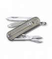 Victorinox 0.6223.t31g Couteau lame acier inox manche 5,8 cm Alox quadrillé Gris translucide