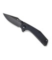 sencut sa02c couteau lame 9,5 cm acier d2 satiné manche 11,5 cm noir